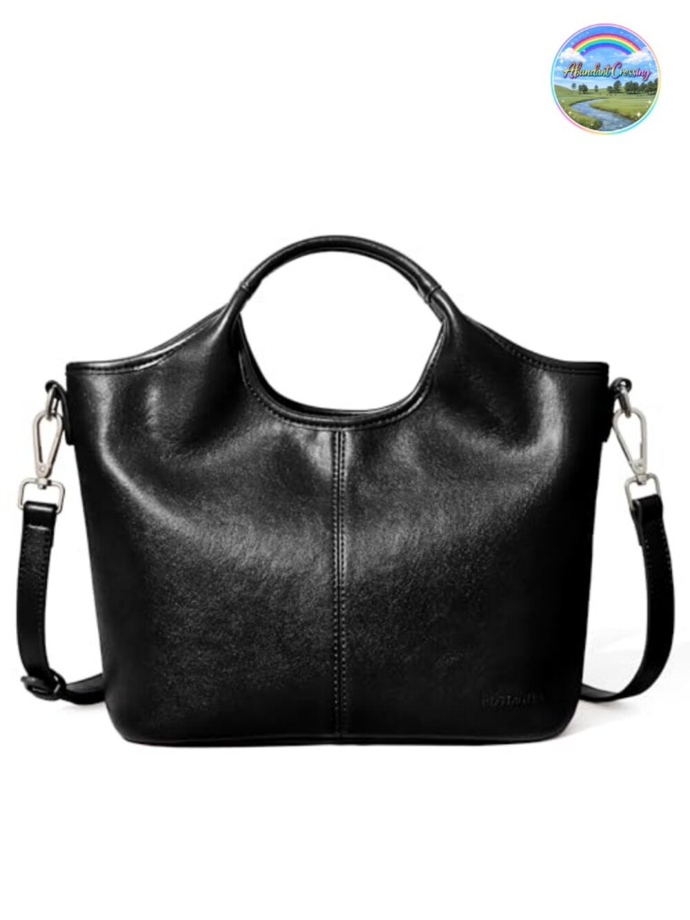 Vegan Leather Satchel Crossbody Bag Zip Handbag Purse